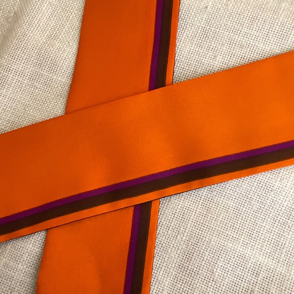 Foulard Skinny Silk Scarf Bandana Hair Tie Wrist Bag Wrap 54”x2” NEW - Picture 9 of 11